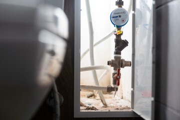 Water meters installed on the pipe and sealed.