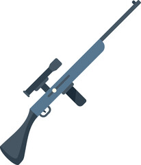 Sniper pistol icon flat vector. Gun scope. Combat army isolated