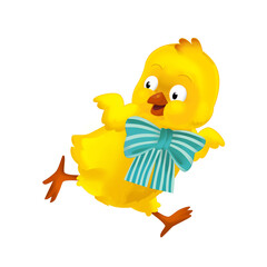 happy easter chicken with basket full of eggs