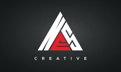 NES monogram triangle logo design