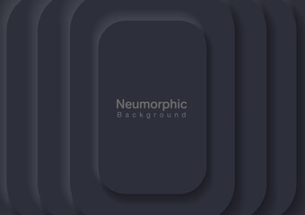 Neumorphic Backgrounds and Backdrops Square pattern, black tone, layered, minimal style background, technology illustration, modern and business, template and banner assembly for products.
