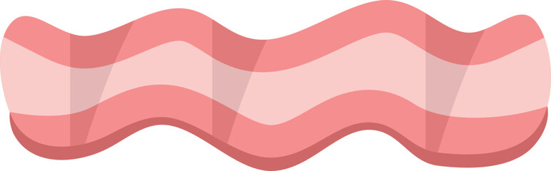 Grilled bacon icon flat vector. Crispy meat. Cooked food isolated