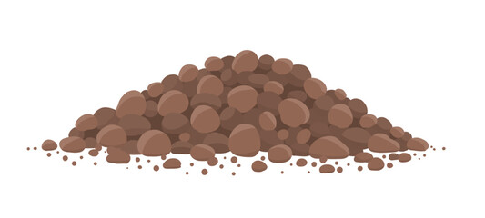 Pile of soil. Soil for growing plants. Heap of fertilizer. For agricultural. Vector illustration.