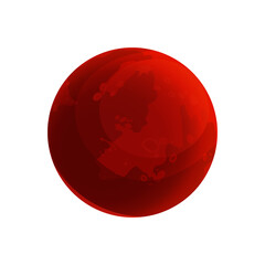 Mars red planet. Collection of Planets of solar system. Cartoon style vector illustration isolated on white background. Astronomy, science concept © iryna