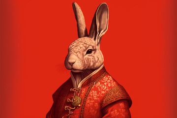 Illustrations for Chine new year - year of the rabbit - Created with Generative AI Technology