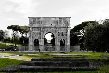 Obraz premium Colosseum Rome during sunset. 