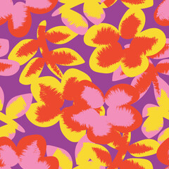 Obraz premium Floral Brush strokes Seamless Pattern Design