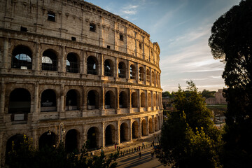 Fototapeta na wymiar Colosseum Rome during sunset. 