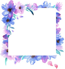 Colorful watercolor floral illustration. Hand painted background