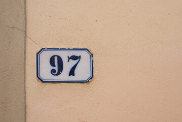 Number 97 on wall