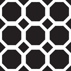 Hexagon Seamless back and white vector pattern, geomatic tails pattern, textail 