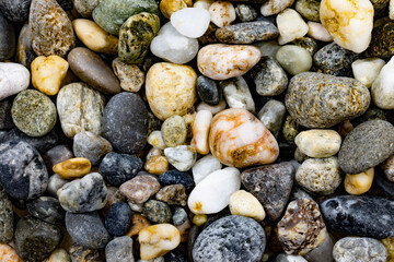 Background with colourful beach pebbles