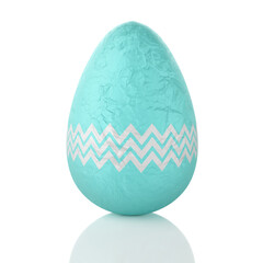 Blue and White Striped Easter Egg
