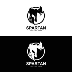 Spartan Logo, War Helmet Suit Vector, Barbarian Armor Icon, Viking, Gym Fit Design, Fitness