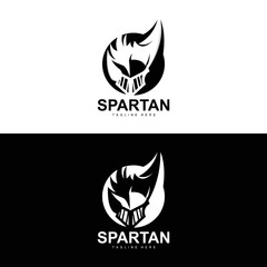 Spartan Logo, War Helmet Suit Vector, Barbarian Armor Icon, Viking, Gym Fit Design, Fitness