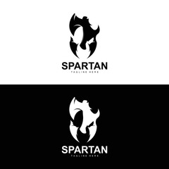 Spartan Logo, War Helmet Suit Vector, Barbarian Armor Icon, Viking, Gym Fit Design, Fitness