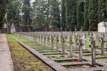 Old cemetery of Pamplona, where are buried soldiers of the Spanish civil war, almost a century after the war, nobody remembers to visit the cemetery.