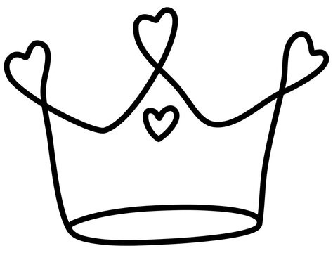 recommend clip art: royal crown doodle line art outline