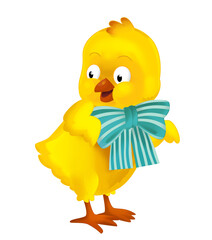 happy easter chicken with basket full of eggs