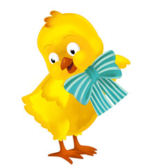 happy easter chicken with basket full of eggs