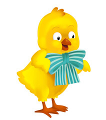 happy easter chicken with basket full of eggs