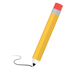 Pencil write with eraser. Vector illustration