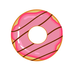 pink donut on white background