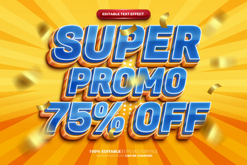 super sale promo bold 3d editable text effect
