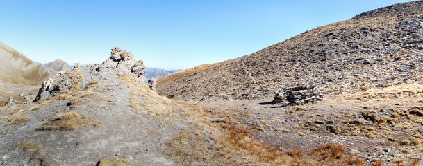 Parc du Queyras, passage du col , Hautes-Alpes, France 