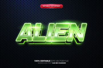 green alien light esport blue glow cinematic 3d editable text effect