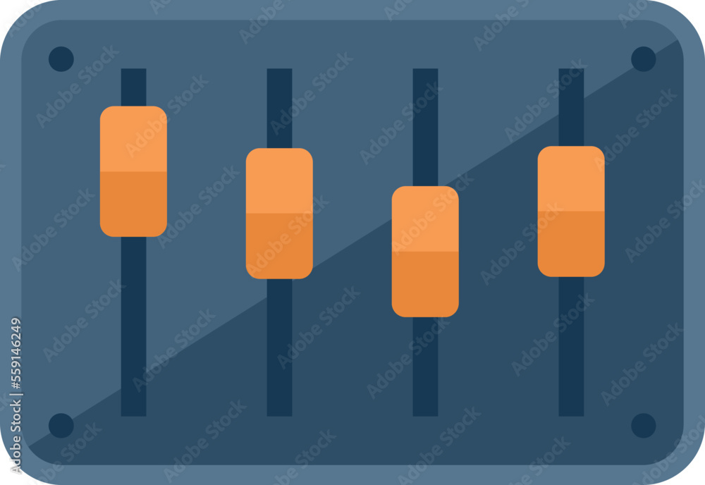 Poster equalizer device icon flat vector. data system. work screen isolated