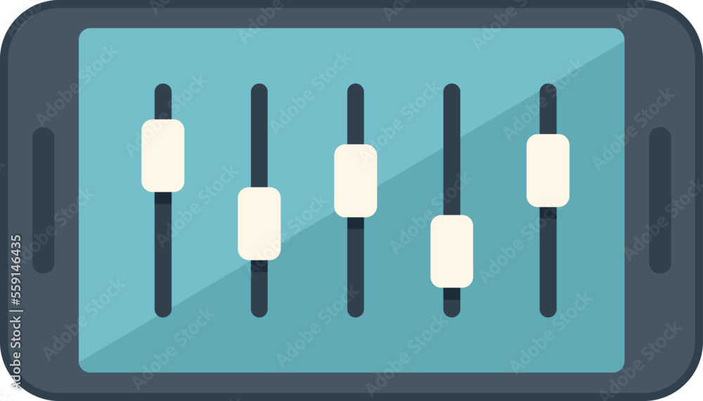 Poster smartphone control icon flat vector. work center. data system isolated