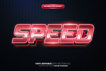 red speed light esport blue glow cinematic 3d editable text effect