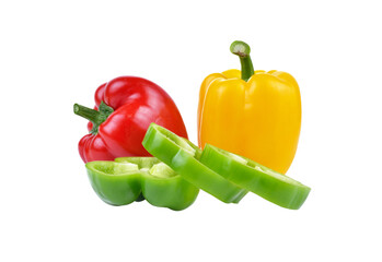 Bell pepper sliced isolated on  transparent png