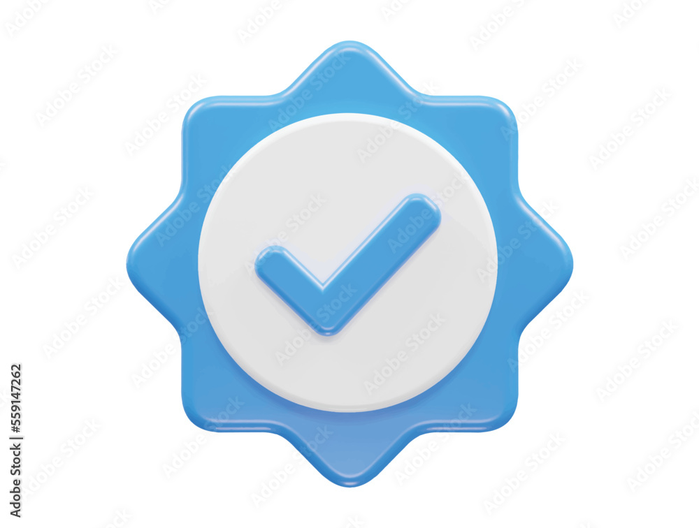 Aufkleber verified vector icon 3d illustration rendering 3d element