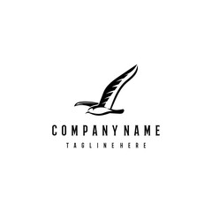 Seagull logo design. Awesome seagull logo. A seagull logotype. Animal logo design