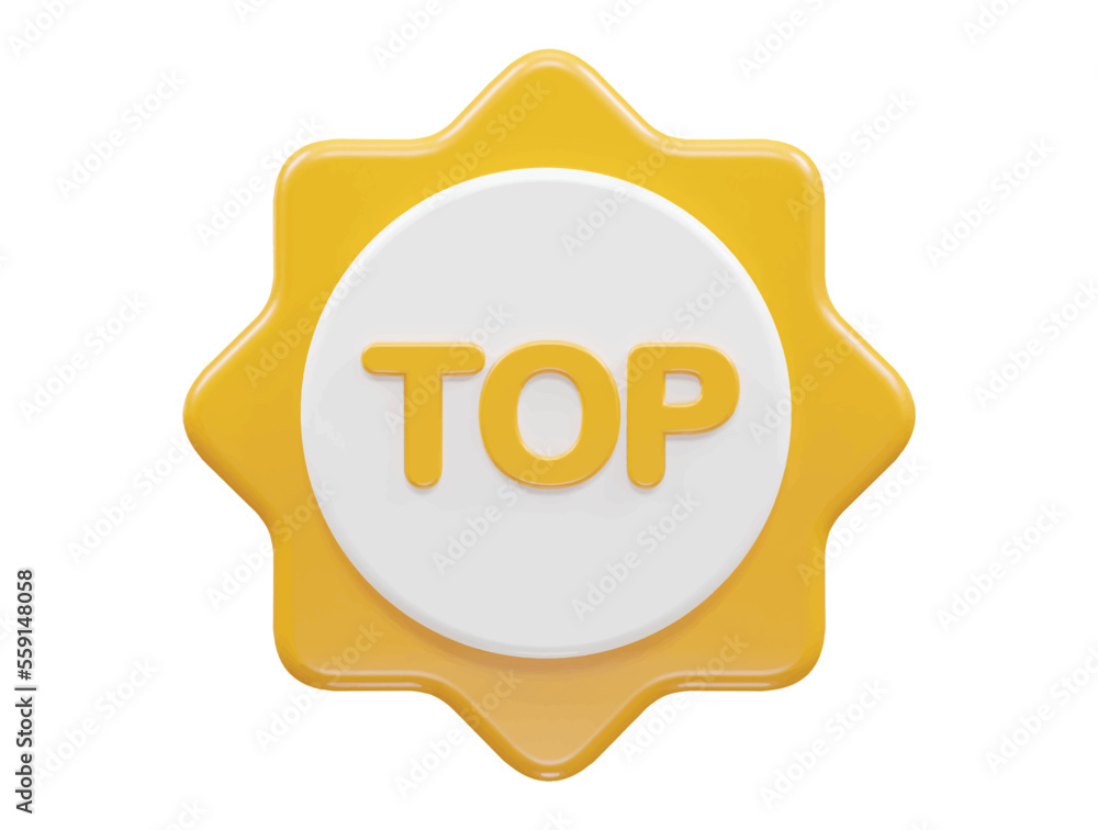 Poster top star vector illustration icon 3d rendering element text effect
