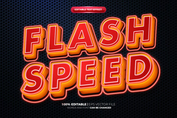 red flash speed light esport blue glow cinematic 3d editable text effect