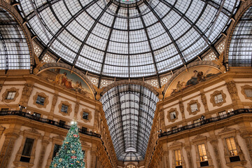 View of the Victor Emanuel's gallery in Milan city