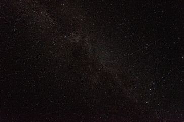Starry sky. Millions of stars. Milky Way. Shooting star
