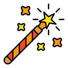 Magic Wand Filled Line Icon