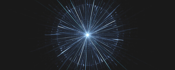 blue energy light circle explosion background