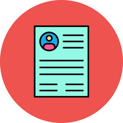 Resume Multicolor Circle Filled Line Icon