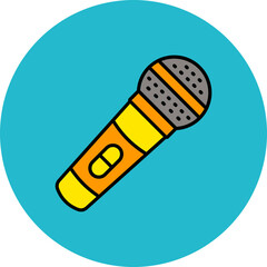Microphone Multicolor Circle Filled Line Icon