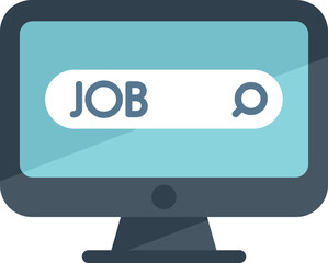 Job tap search icon flat vector. Online interview. Hire work isolated