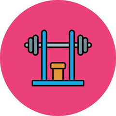 Gym Multicolor Circle Filled Line Icon