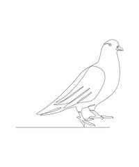 One line drawing of a dove in flight. Bird symbol of peace and freedom in simple terms. Doodle vector illustration.