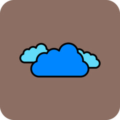 Clouds Multicolor Round Corner Filled Line Icon