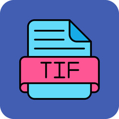 Tif Multicolor Round Corner Filled Line Icon