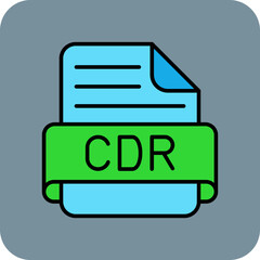 Cdr Multicolor Round Corner Filled Line Icon